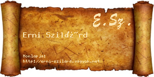 Erni Szilárd névjegykártya